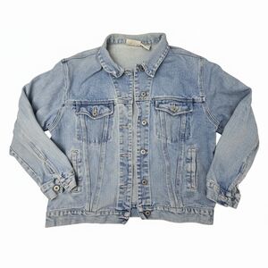 Vintage Bill Blass 90s Oversized Denim Jacket Light Wash M